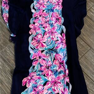 Lily Pulitzer XS Floral Print Dress with Pink and Blue Accents